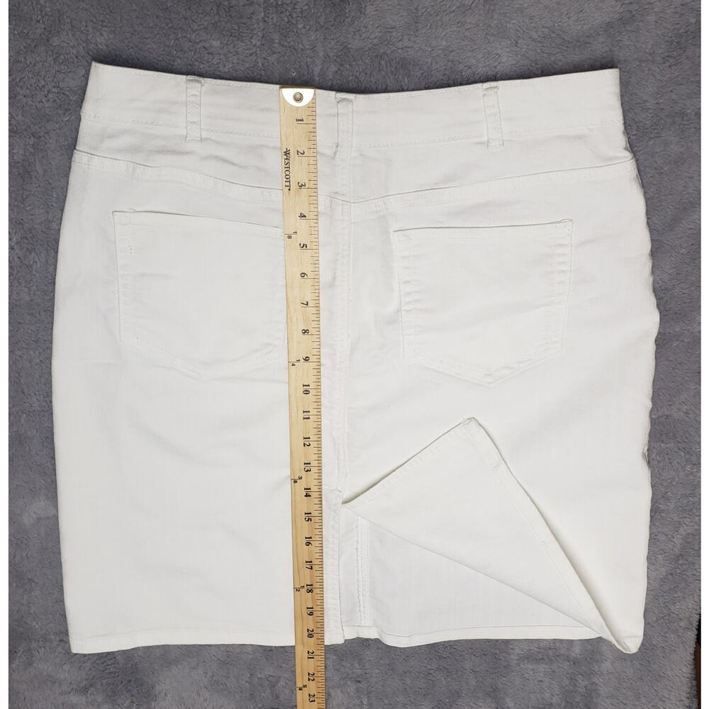 Vintage Jaclyn Smith 2010s White Denim Skirt Women’s 14 Stretch Pockets - Picture 9 of 9